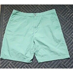 Eddie Bauer Shorts Mens 34 Waist Green Chino Legend Wash Cotton
